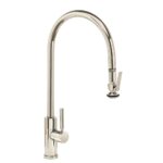 Waterstone Modern Extended Reach PLP Pulldown Faucet - Lever Sprayer - Polished Nickel