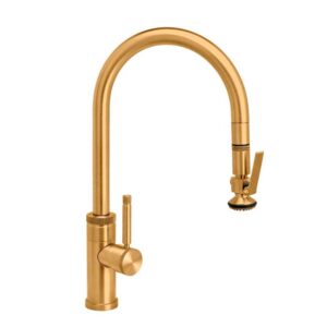 Waterstone Industrial PLP Pulldown Faucet – Lever Sprayer – Classic Bronze