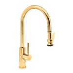 Waterstone Modern PLP Pulldown Faucet - Lever Sprayer - Polished Brass