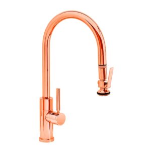 Waterstone Modern PLP Pulldown Faucet – Lever Sprayer – Polished Copper