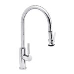 Waterstone Modern PLP Pulldown Faucet - Lever Sprayer - Angled Spout - Chrome