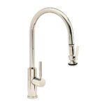Waterstone Modern PLP Pulldown Faucet - Lever Sprayer - Angled Spout - Polished Nickel