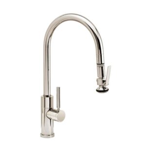 Waterstone Modern PLP Pulldown Faucet – Lever Sprayer – Angled Spout – Graphite