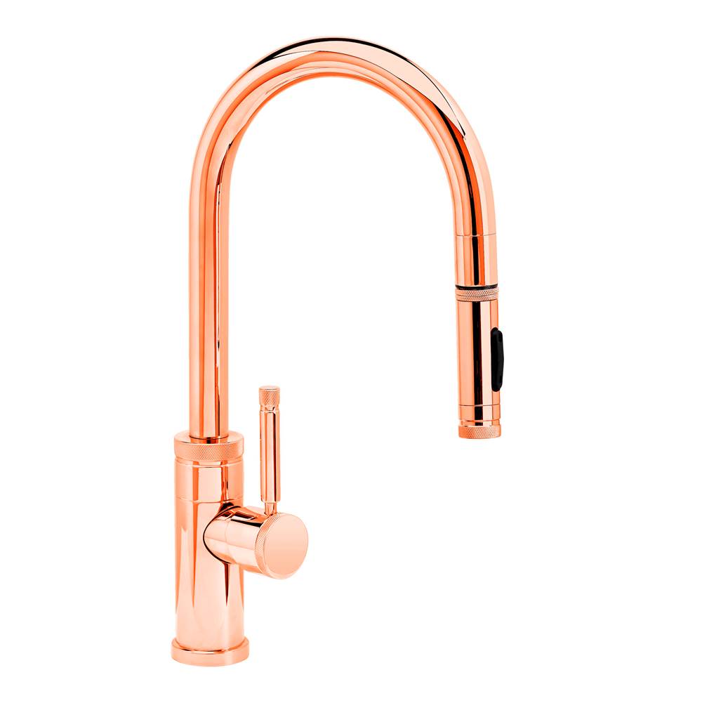 Waterstone Industrial PLP Pulldown Faucet - Toggle Sprayer - Polished Copper