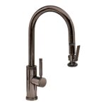 Waterstone Industrial Prep Size PLP Pulldown Faucet - Lever Sprayer - Black Nickel