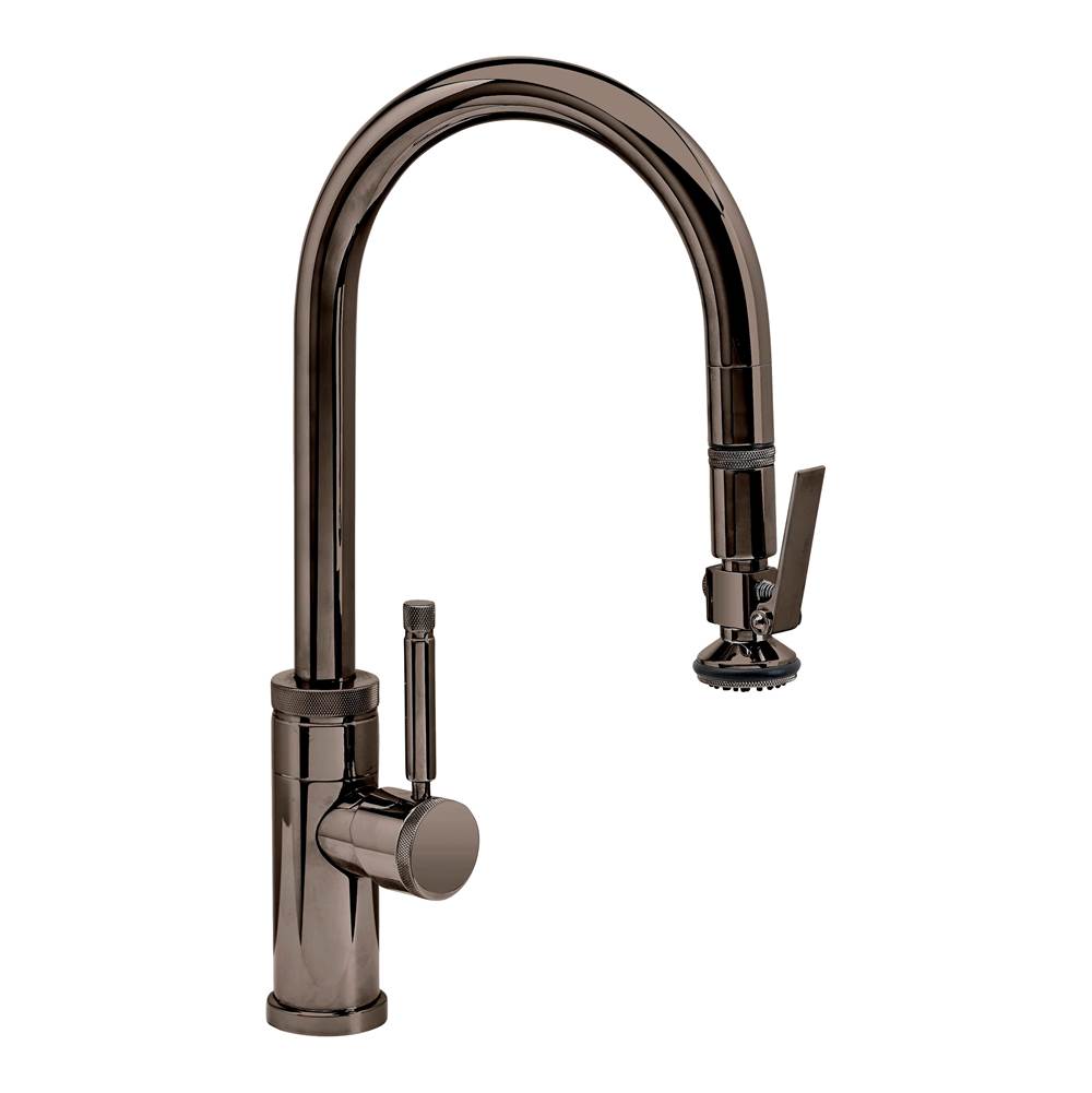 Waterstone Industrial Prep Size PLP Pulldown Faucet - Lever Sprayer - Black Nickel