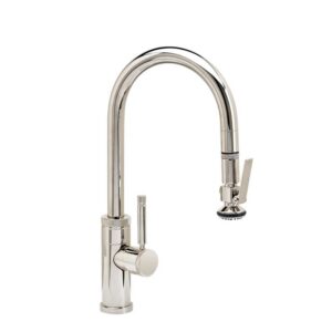 Waterstone Industrial Prep Size PLP Pulldown Faucet – Lever Sprayer – American Bronze