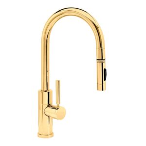 Waterstone Modern PLP Pulldown Faucet – Toggle Sprayer – Polished Brass