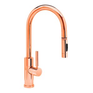 Waterstone Modern PLP Pulldown Faucet – Toggle Sprayer – Polished Copper