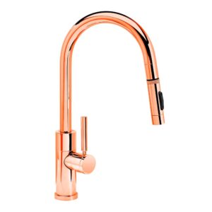 Waterstone Modern Prep Size PLP Pulldown Faucet – Toggle Sprayer – Angled Spout – Polished Copper