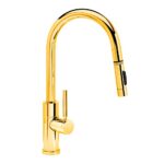 Waterstone Modern Prep Size PLP Pulldown Faucet - Toggle Sprayer - Angled Spout - Polished Gold