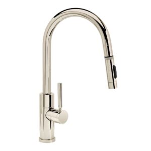 Waterstone Modern Prep Size PLP Pulldown Faucet – Toggle Sprayer – Angled Spout – Polished Nickel