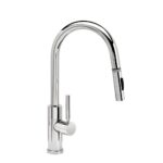 Waterstone Modern Prep Size PLP Pulldown Faucet - Toggle Sprayer - Angled Spout - Satin Brass