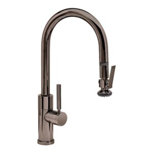 Waterstone Modern Prep Size PLP Pulldown Faucet – Lever Sprayer – Black Nickel