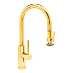 Waterstone Modern Prep Size PLP Pulldown Faucet - Lever Sprayer - Polished Gold