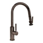 Waterstone Modern Prep Size PLP Pulldown Faucet - Lever Sprayer - Angled Spout - Black Nickel