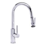 Waterstone Modern Prep Size PLP Pulldown Faucet - Lever Sprayer - Angled Spout - Chrome