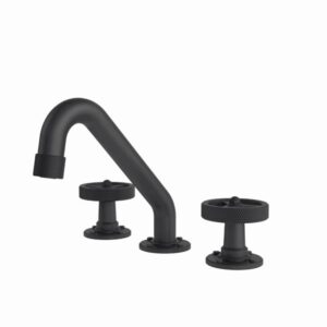 Waterstone Argonaut Widespread Lavatory Faucet, Round Handles Matte Black – Matte Black