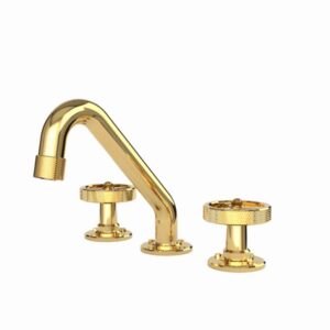 Waterstone Argonaut Widespread Lavatory Faucet, Round Handles Unlacquered Polished Brass – Unlacquered Polished Brass