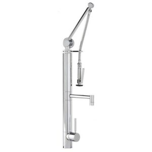 Waterstone Contemporary Gantry Pulldown Faucet – Straight Spout – Graphite