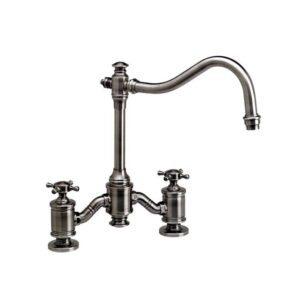 Waterstone Annapolis Bridge Faucet – Cross Handles – Graphite