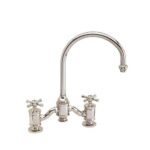 Waterstone Hampton Bridge Faucet - Cross Handles - Graphite