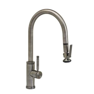 Waterstone Industrial PLP Pulldown Faucet – Lever Sprayer – Angled Spout – Graphite