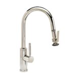 Waterstone Industrial Prep Size PLP Pulldown Faucet - Lever Sprayer - Angled Spout - Graphite