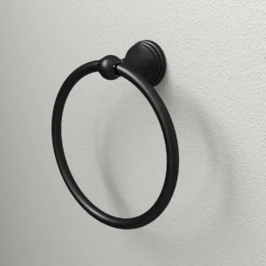 Huntington Brass Towel Ring In Matte Black