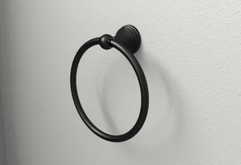 Huntington Brass Towel Ring In Matte Black