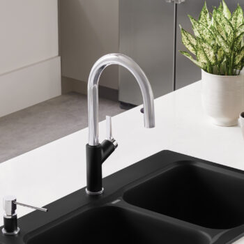 Blanco Urbena Pull-Down Dual-Spray Kitchen Faucet 1.5 GPM - Chrome/Coal Black - Image 4