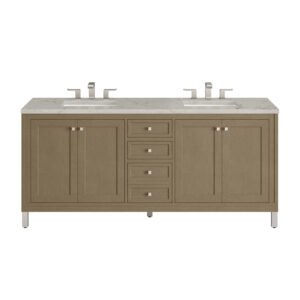 Chicago 72" Double Vanity, Walnut Whisper