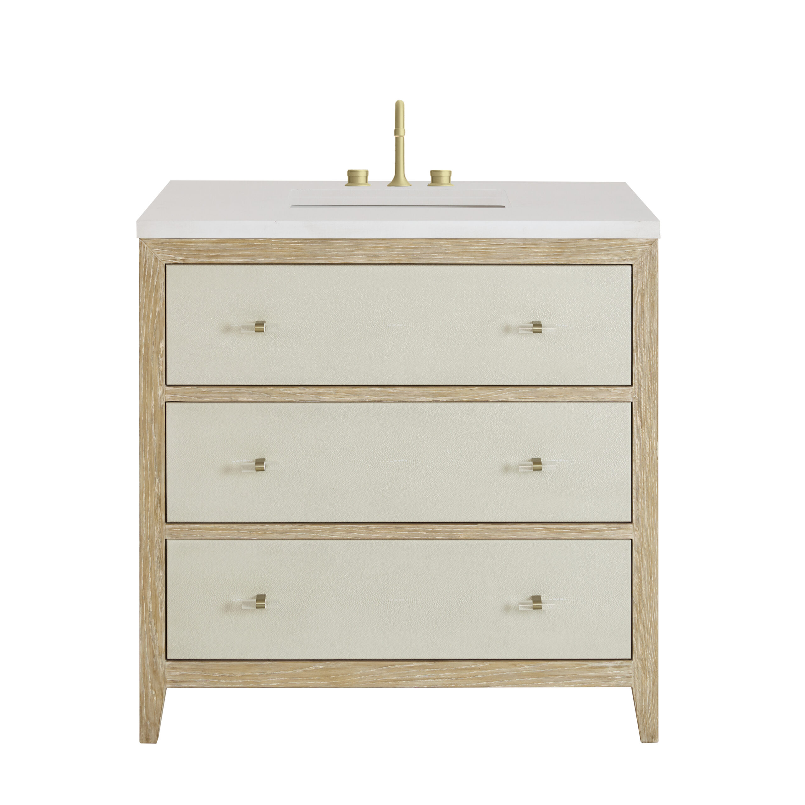 Celeste 36" Single Vanity, Sunwashed Oak with Embossed Shagreen