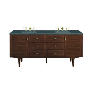 Amberly 72" Double Vanity, Mid-Century Walnut