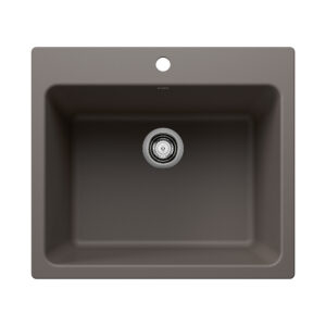 Blanco Liven SILGRANIT 25″ Single Bowl Dual Mount Laundry Sink – Volcano Gray