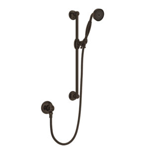 ROHL Handshower Set With 22″ Slide Bar and Single Function Handshower In Tuscan Brass