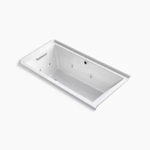 Kohler Underscore 60″ x 30″ alcove Heated BubbleMassage‚ air bath with whirlpool, left drain – White