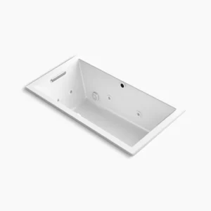 Kohler Underscore 60″ x 32″ drop-in Heated BubbleMassage‚ air bath with whirlpool – White
