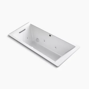 Kohler Underscore 66″ x 32″ drop-in Heated BubbleMassage‚ air bath with whirlpool – White
