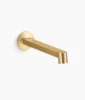 Kohler Components Wall-mount bathroom sink faucet spout with Row design, 1.2 gpm – Vibrant Brushed Moderne Brass
