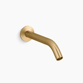 Kohler Components Wall-mount bathroom sink faucet spout with Tube design, 1.2 gpm - Vibrant Brushed Moderne Brass