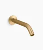 Kohler Components Wall-mount bathroom sink faucet spout with Tube design, 1.2 gpm – Vibrant Brushed Moderne Brass