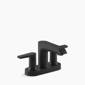 Kohler Hint Centerset bathroom sink faucet, 1.2 gpm – Matte Black