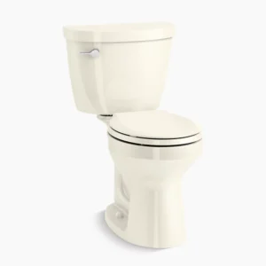 Kohler Cimarron ContinuousClean ST two-piece round-front toilet, 1.28 gpf – Biscuit