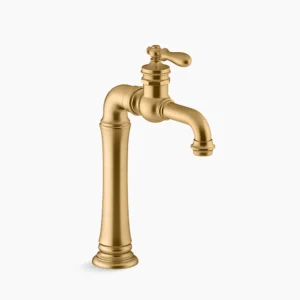 Kohler Artifacts Gentleman’s Single-handle bathroom sink faucet, 1.2 gpm – Vibrant Brushed Moderne Brass