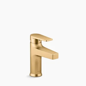 Kohler Taut Single-handle bathroom sink faucet, 1.2 gpm – Vibrant Brushed Moderne Brass