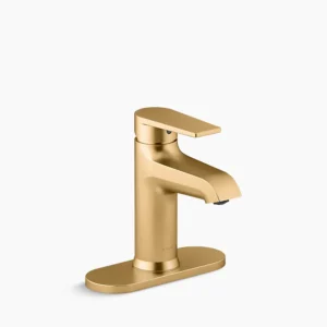 Kohler Hint Single-handle bathroom sink faucet, 1.2 gpm – Vibrant Brushed Moderne Brass