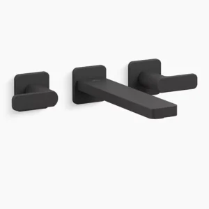 Kohler Parallel Wall-mount bathroom sink faucet trim, 1.2 gpm – Matte Black