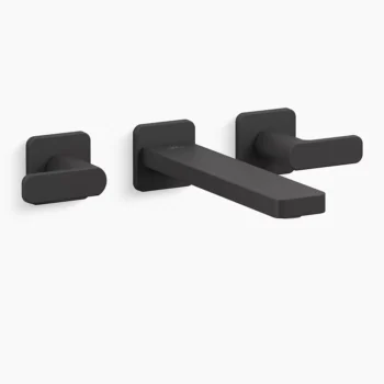 Kohler Parallel Wall-mount bathroom sink faucet trim, 1.2 gpm - Matte Black