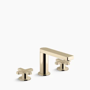 Kohler Composed Widespread bathroom sink faucet with Cross handles, 1.2 gpm - Vibrant French Gold